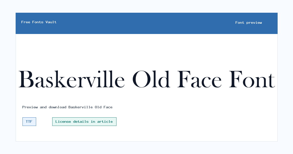 Baskerville Old Face font preview showing the family name