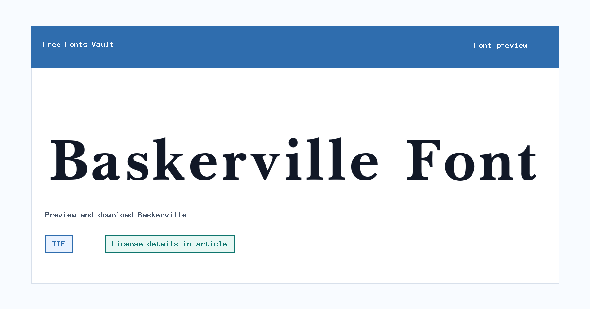 Baskerville font preview showing the family name