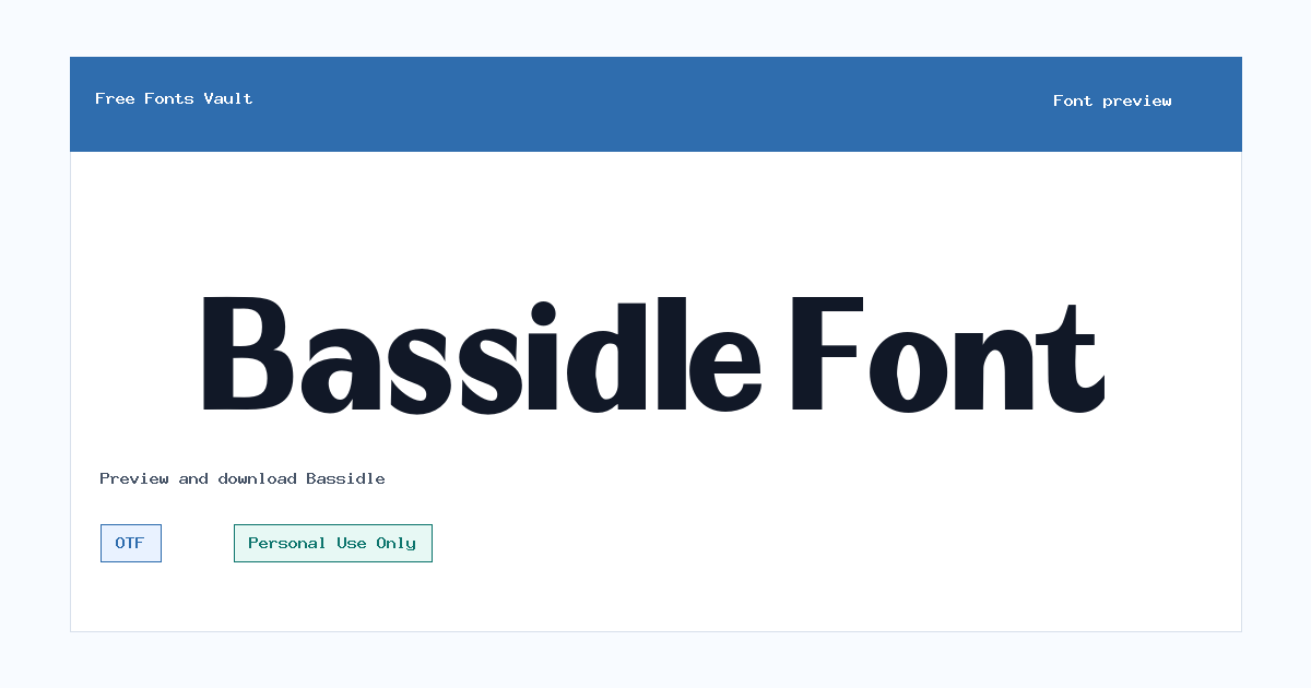 Bassidle font preview showing the family name