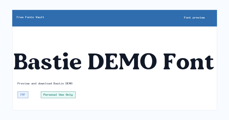 Bastie DEMO font preview