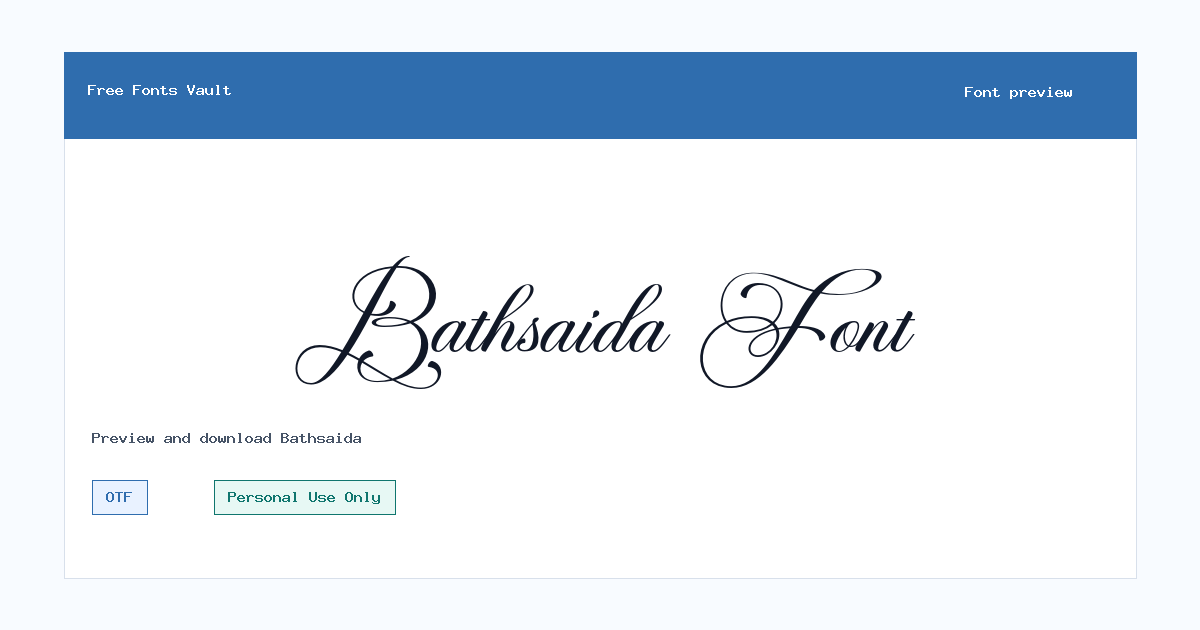Bathsaida font preview showing the family name