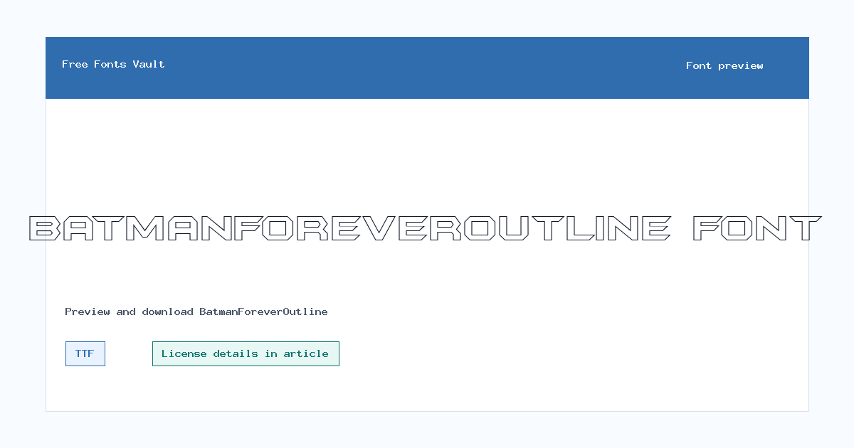 BatmanForeverOutline font preview showing the family name