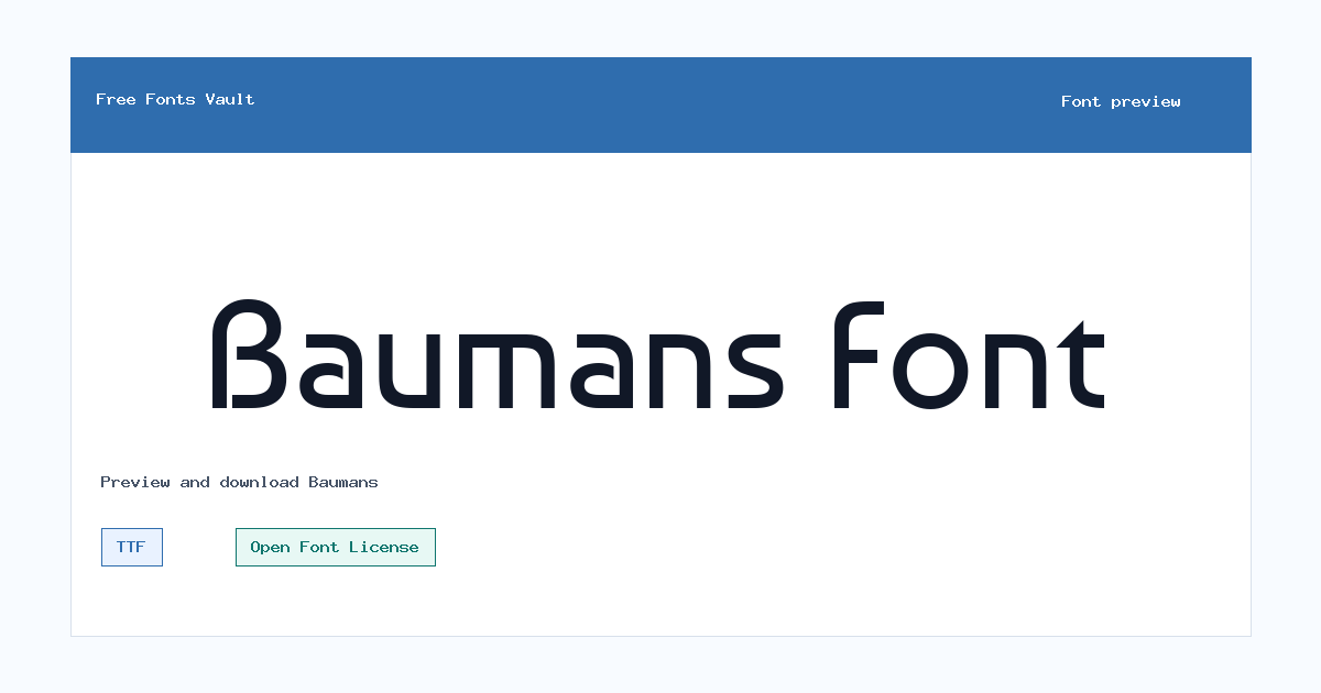 Baumans font preview showing the family name