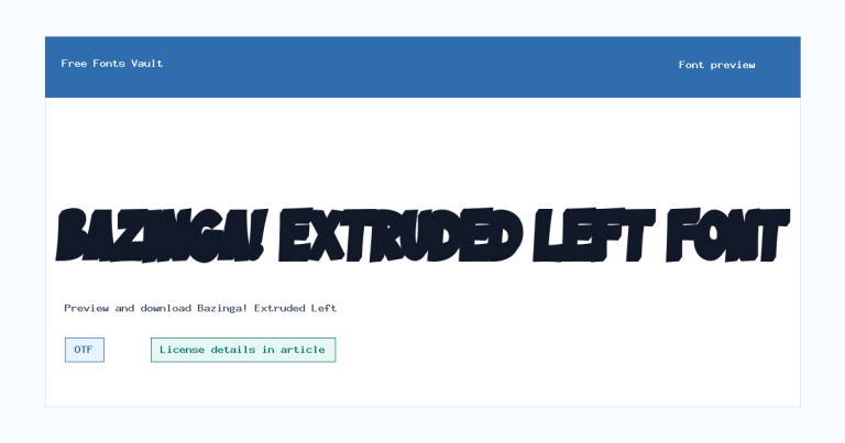 Bazinga! Extruded Left font preview