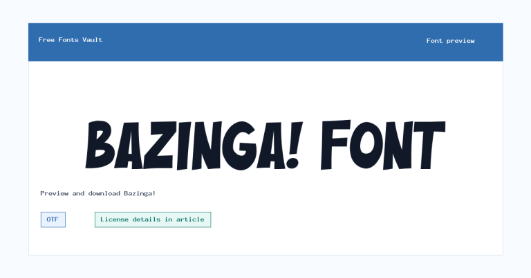 Bazinga! font preview