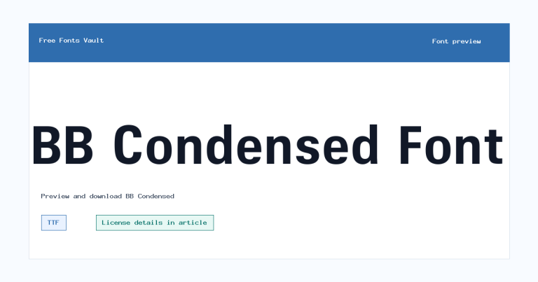 BB Condensed font preview