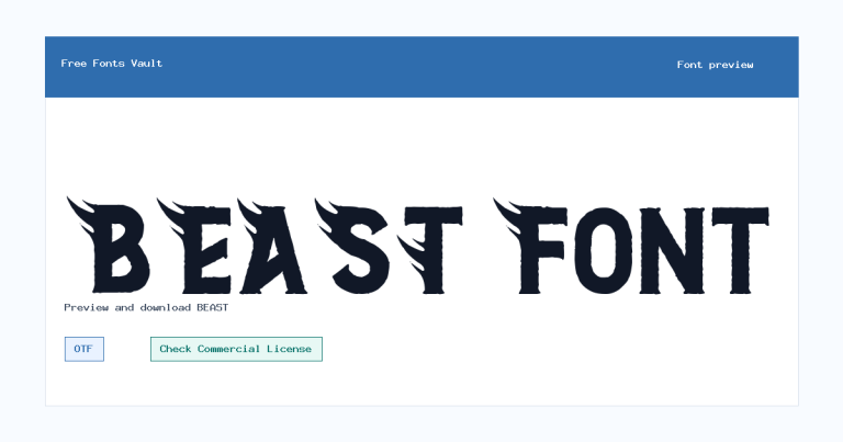 BEAST font preview