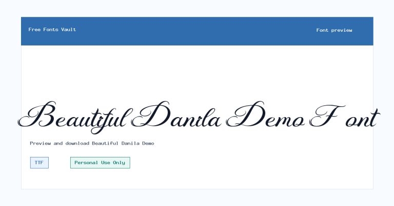 Beautiful Danila Demo font preview