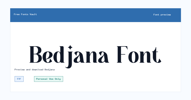 Bedjana font preview