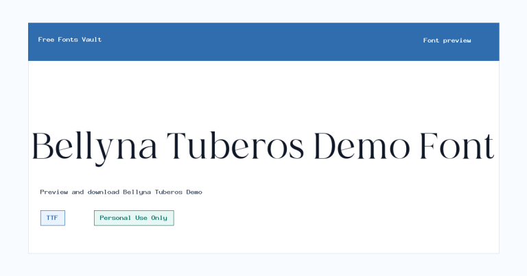 Bellyna Tuberos Demo font preview