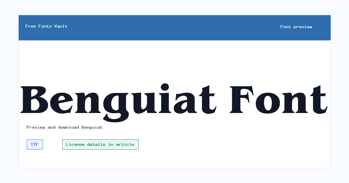 Benguiat font preview showing the family name