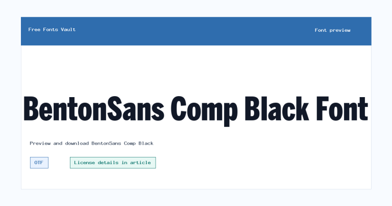 BentonSans Comp Black font preview