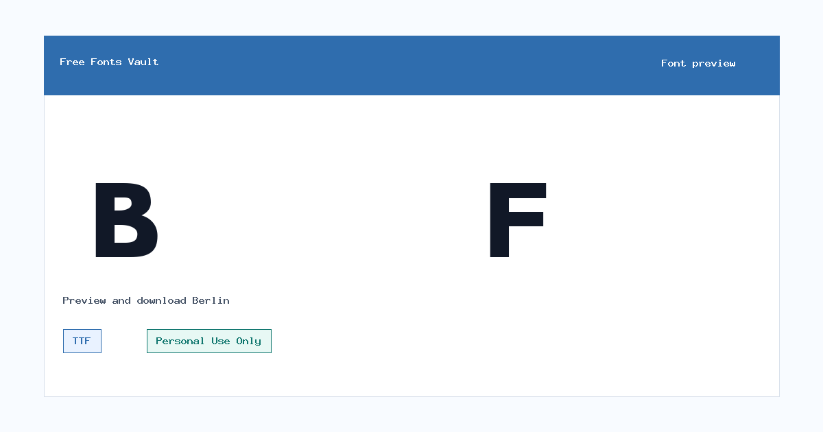 Berlin font preview showing the family name