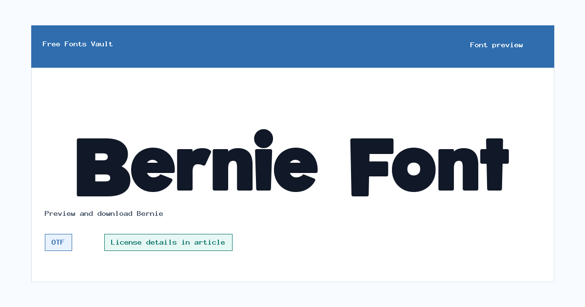 Bernie font preview showing the family name