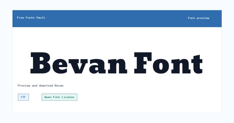 Bevan font preview