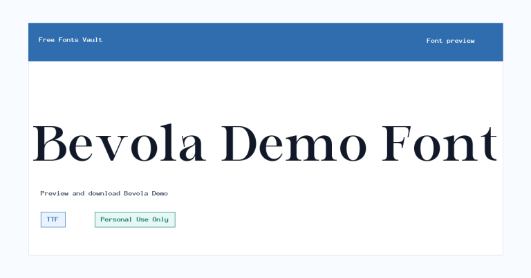 Bevola Demo font preview