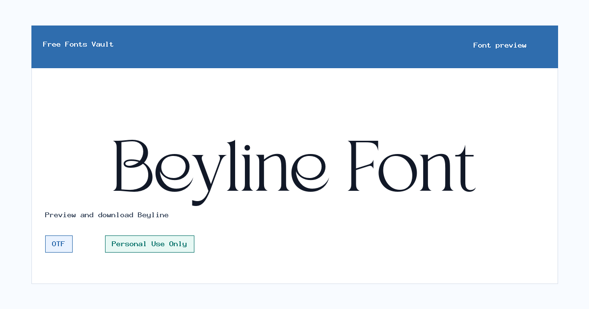 Beyline font preview showing the family name