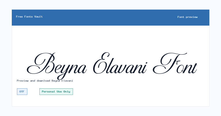 Beyna Elavani font preview