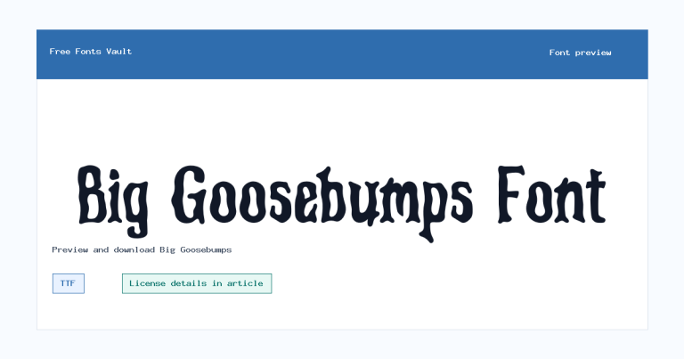Big Goosebumps font preview