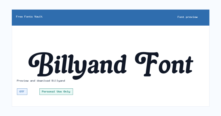 Billyand font preview