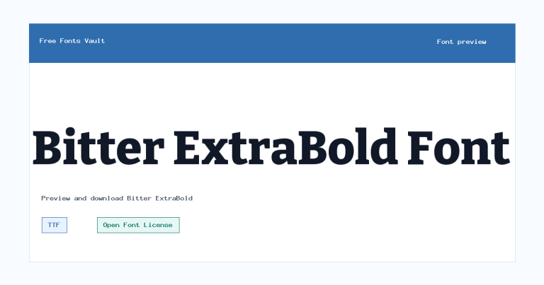 Bitter ExtraBold font preview