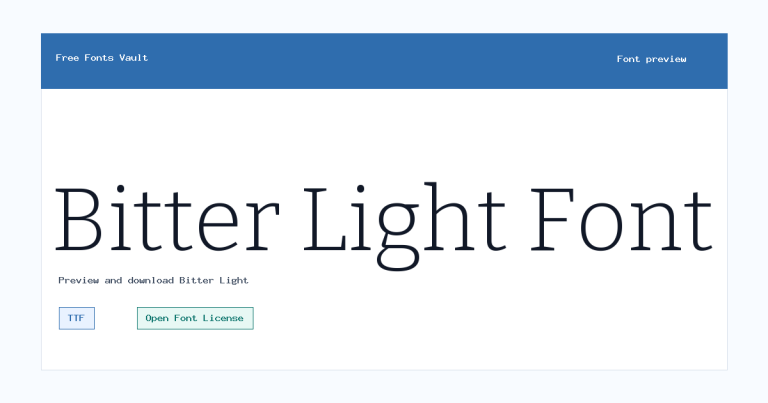 Bitter Light font preview