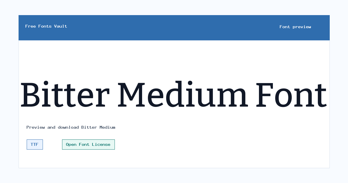 Bitter Medium font preview showing the family name