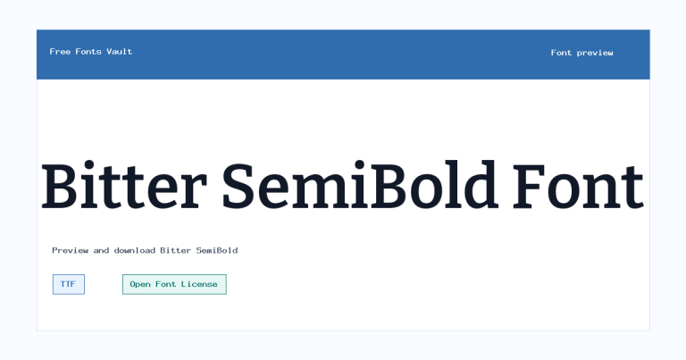 Bitter SemiBold font preview
