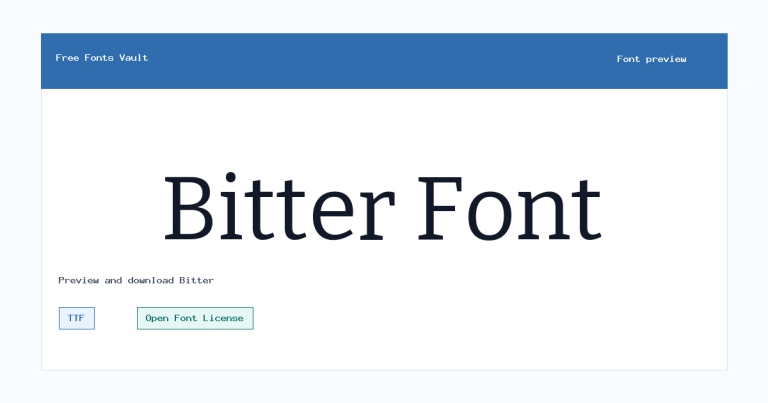Bitter font preview