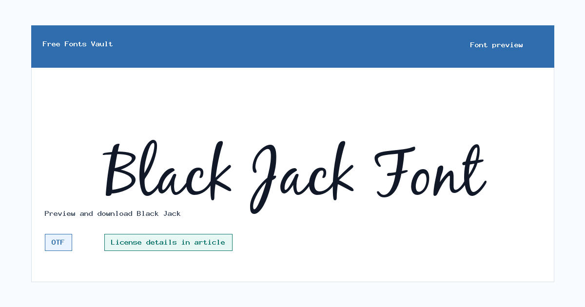 Black Jack font preview showing the family name