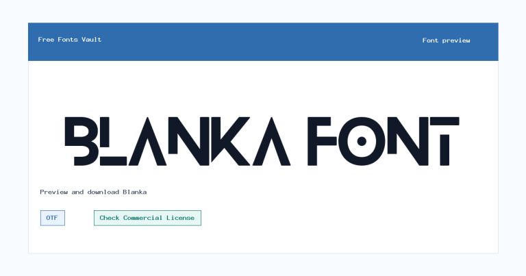 Blanka font preview