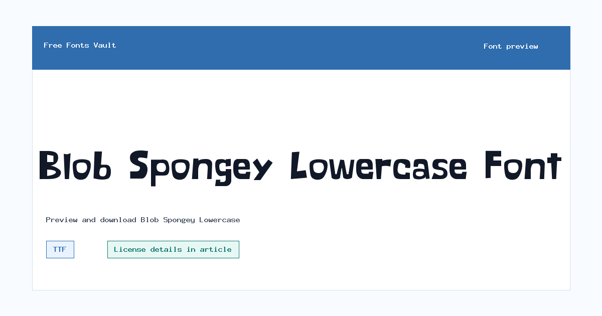 Blob Spongey Lowercase font preview showing the family name