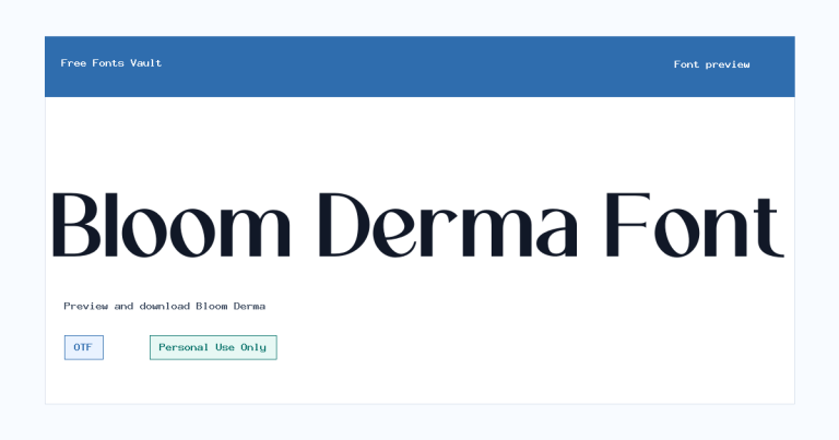 Bloom Derma font preview