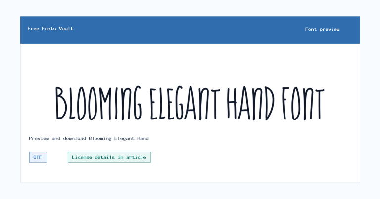 Blooming Elegant Hand font preview