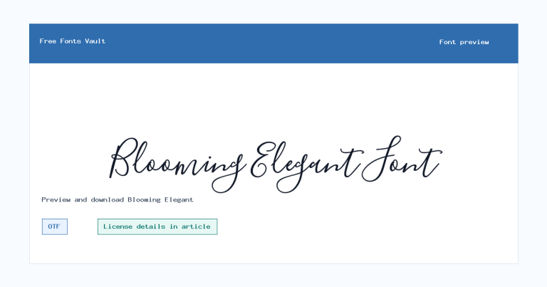 Blooming Elegant font preview