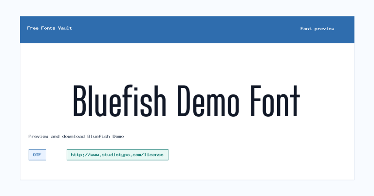 Bluefish Demo font preview