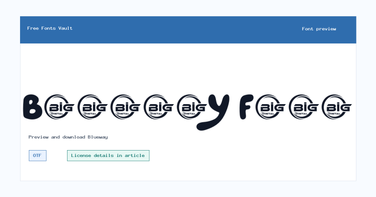 Blueway font preview