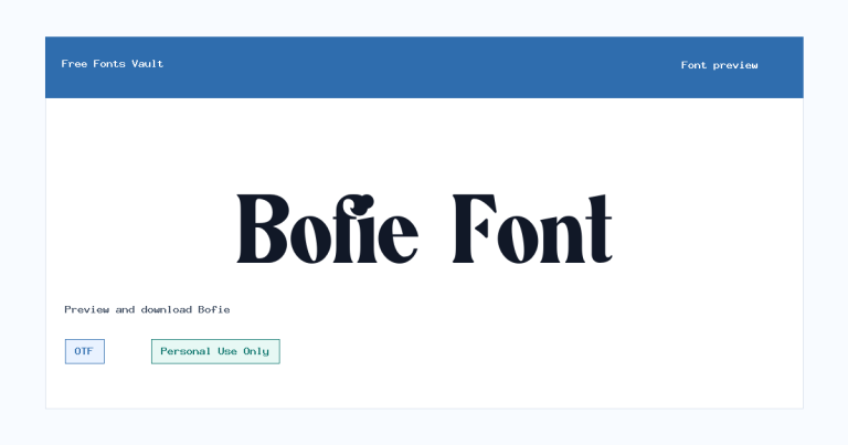 Bofie font preview