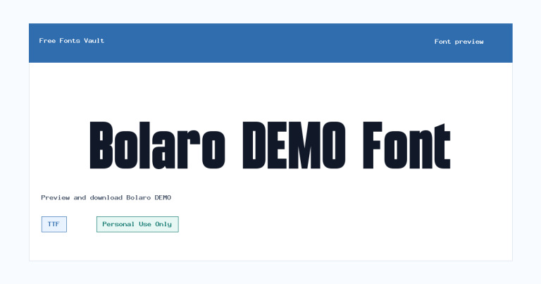 Bolaro DEMO font preview