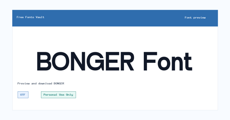 BONGER font preview