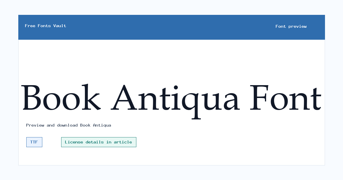Book Antiqua font preview showing the family name