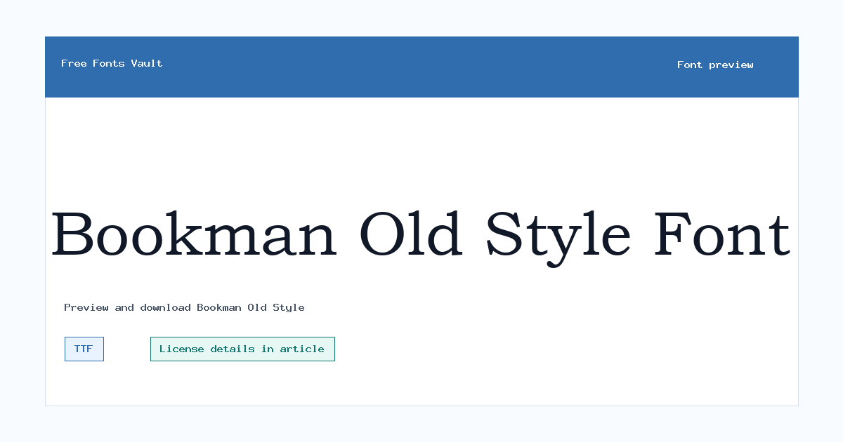 Bookman Old Style font preview showing the family name