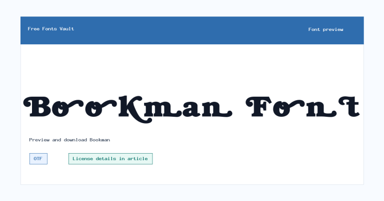 Bookman font preview