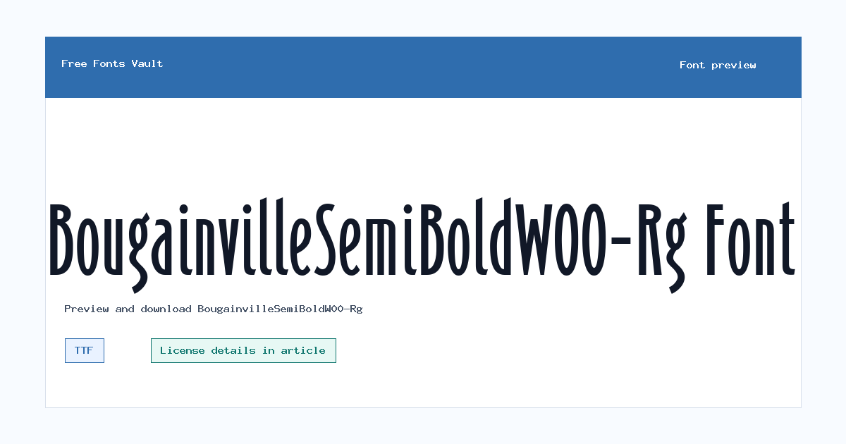 BougainvilleSemiBoldW00-Rg font preview showing the family name