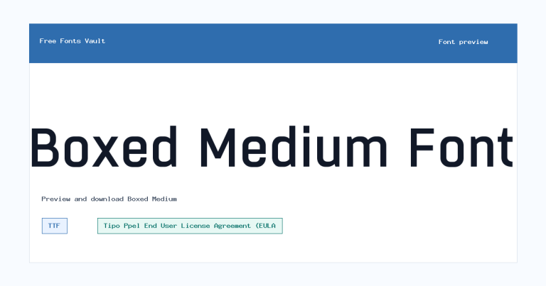Boxed Medium font preview