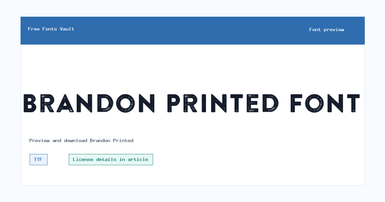 Brandon Printed font preview