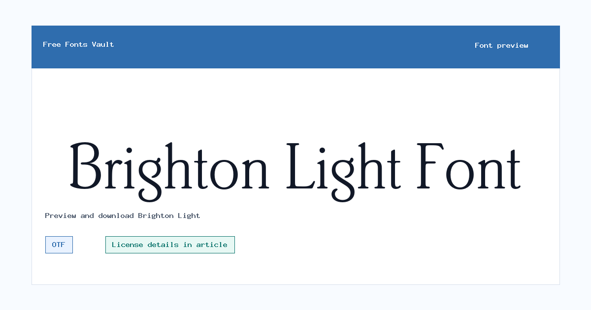 Brighton Light font preview showing the family name