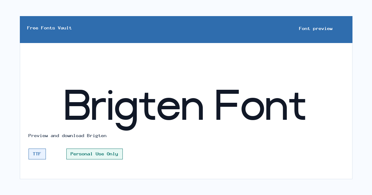 Brigten font preview showing the family name