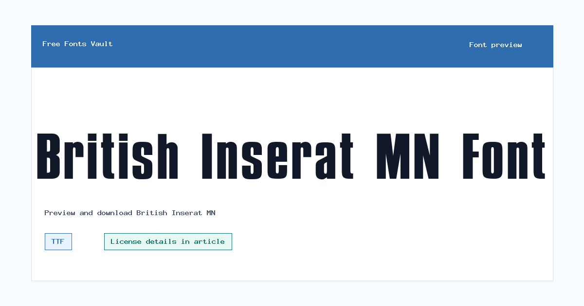 British Inserat MN font preview showing the family name