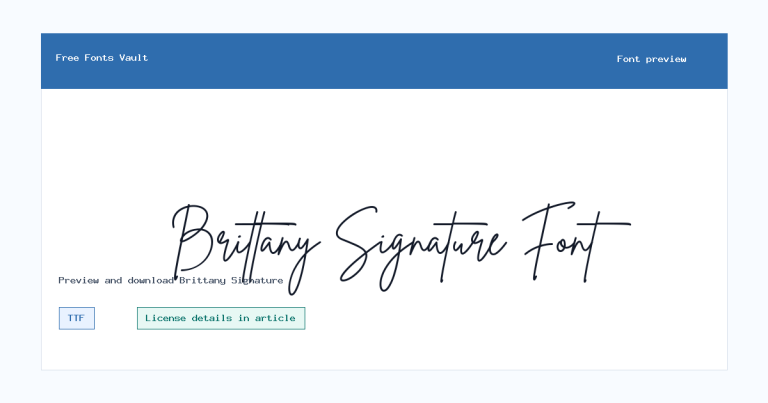 Brittany Signature font preview